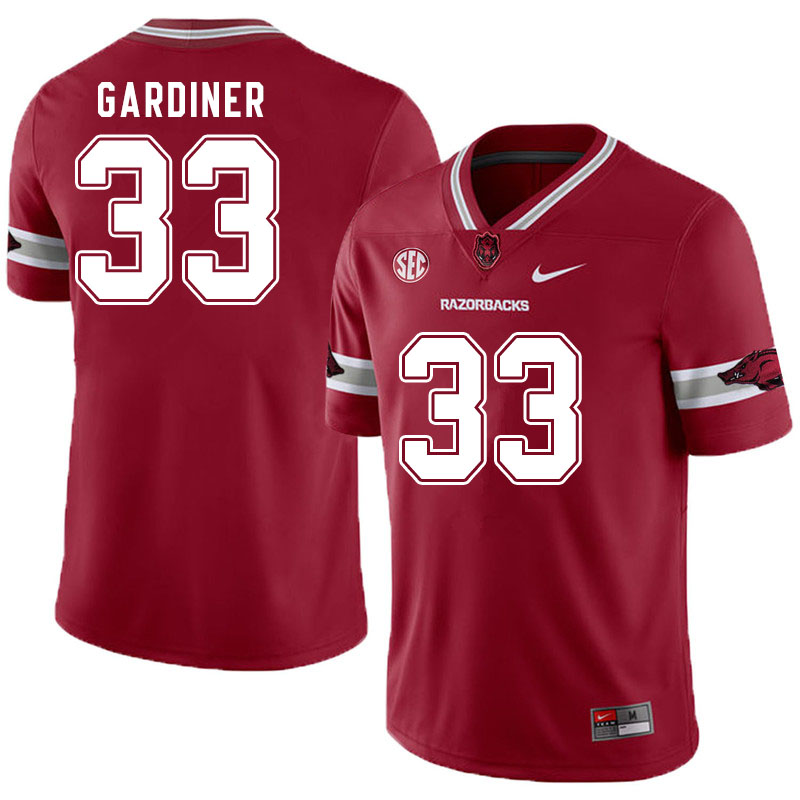 Men #33 Karch Gardiner Arkansas Razorbacks College Football Jerseys Sale-Alternate Cardinal